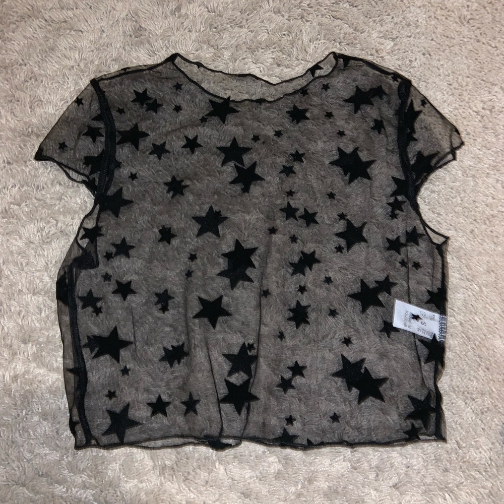 Black mesh star shirt
